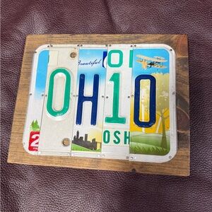 Ohio License Plate Art on Wood